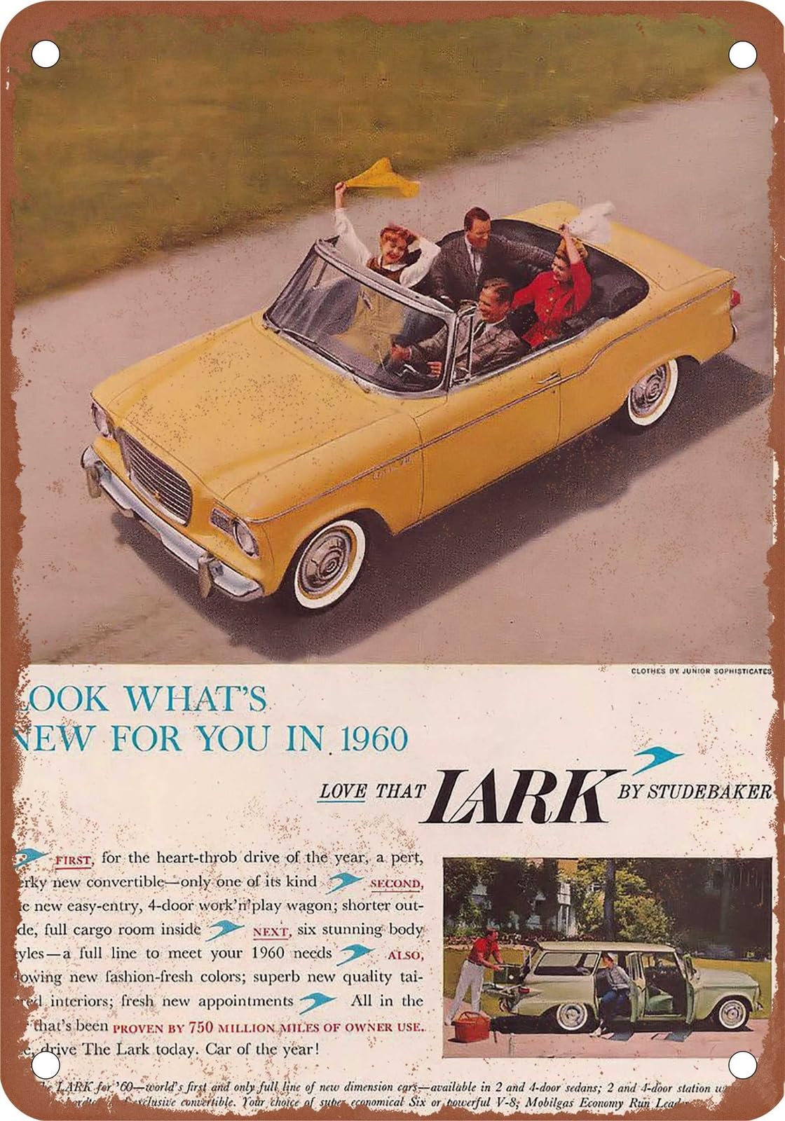 METAL SIGN - 1960 Studebaker Vintage Ad 08 - Old Retro Rusty Look home decor