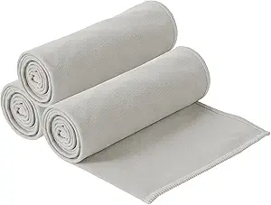 S&T INC. Gym Travel Towel, 3 Pack, Cooling Towels for Camping, Yoga, Home and Gym Bag, 3 Storage Bags Included, 12 Inch x 40 Inch, Microfiber, Grey