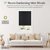 Vista 3 de PowerSellerUSA Persianas de vinilo sin cordón de 1 pulgada para oscurecer la habitación, 64 pulgadas de largo x 32 pulgadas de ancho, modo