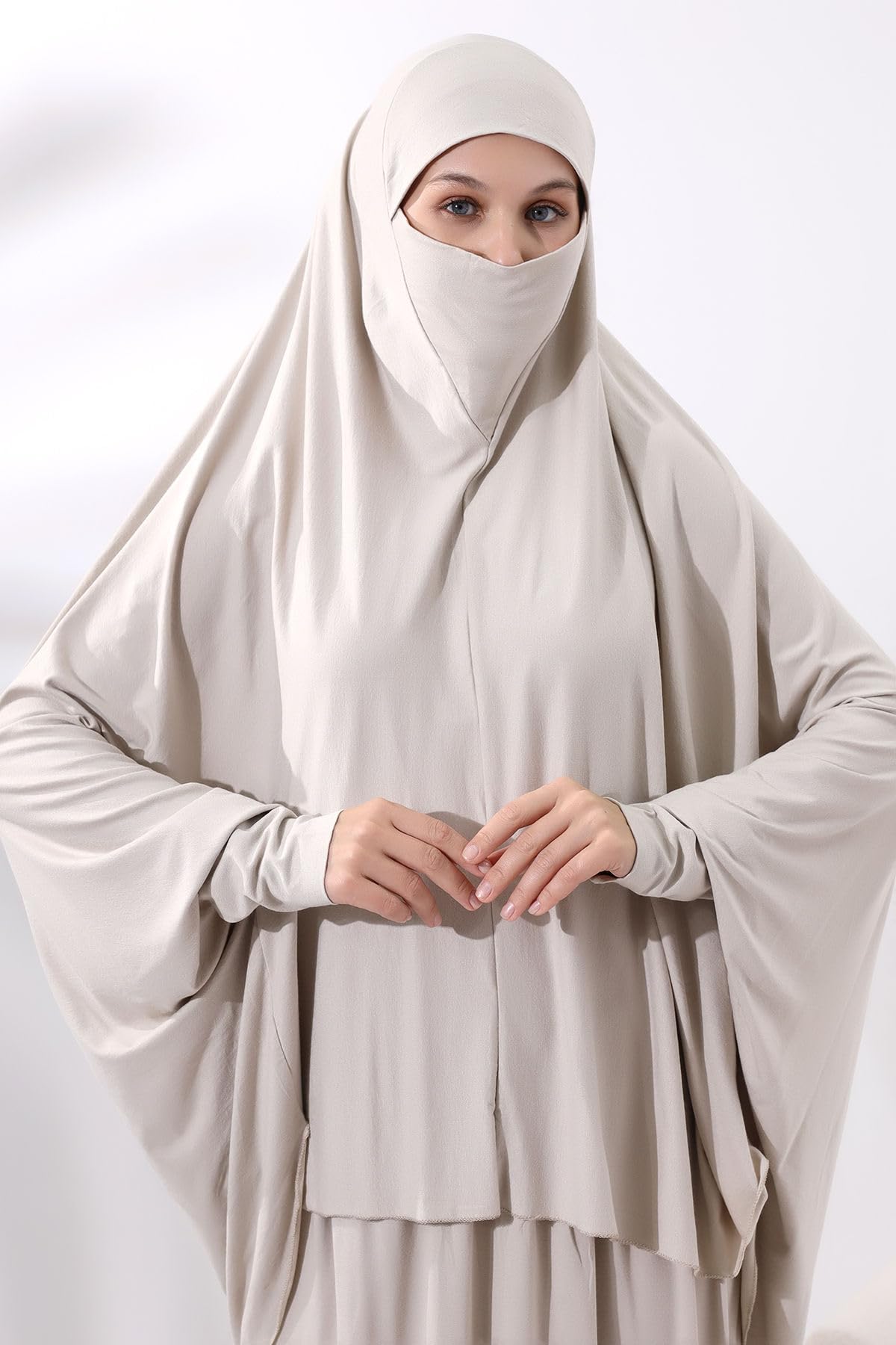 ihvan online Muslimische Kleider für Frauen, Zweiteilige Langarm-Islamische Gebetskleid mit langem Ärmel