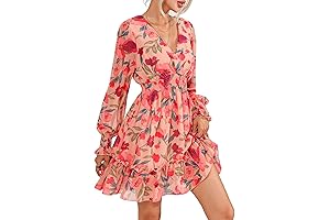 Floral Chiffon Valentine's Dress: Romantic Allure for a Special Night