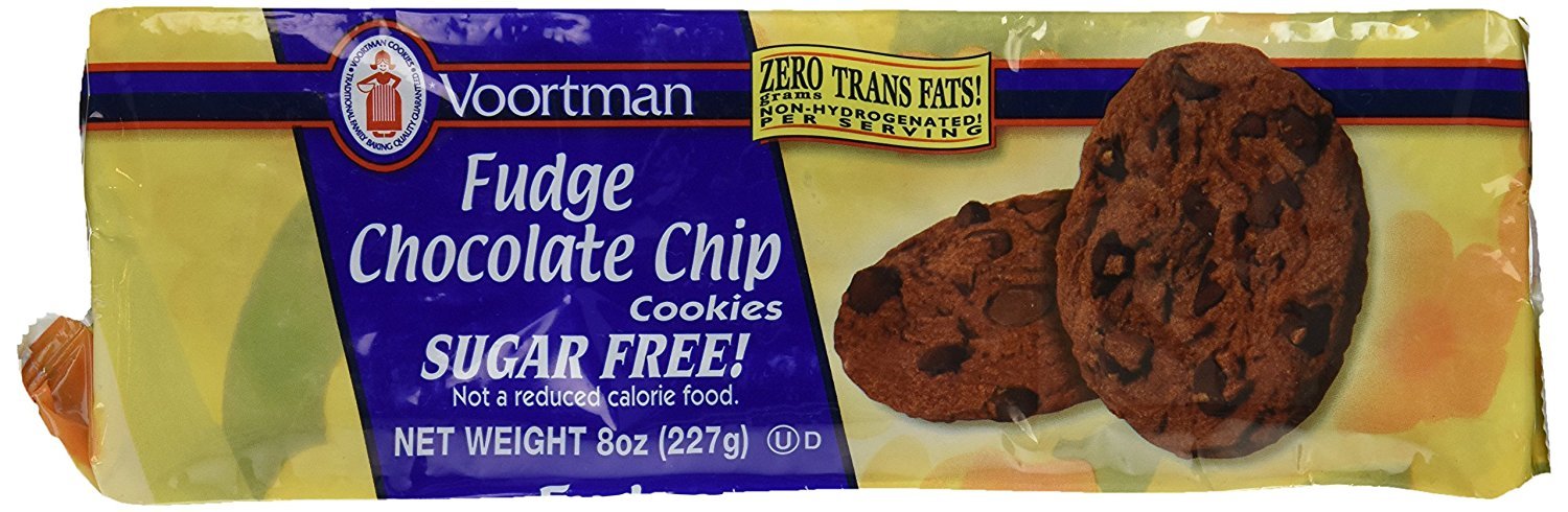Voortman, Sugar Free, Fudge Chocolate Chip, 8oz Bag (Pack of 4)