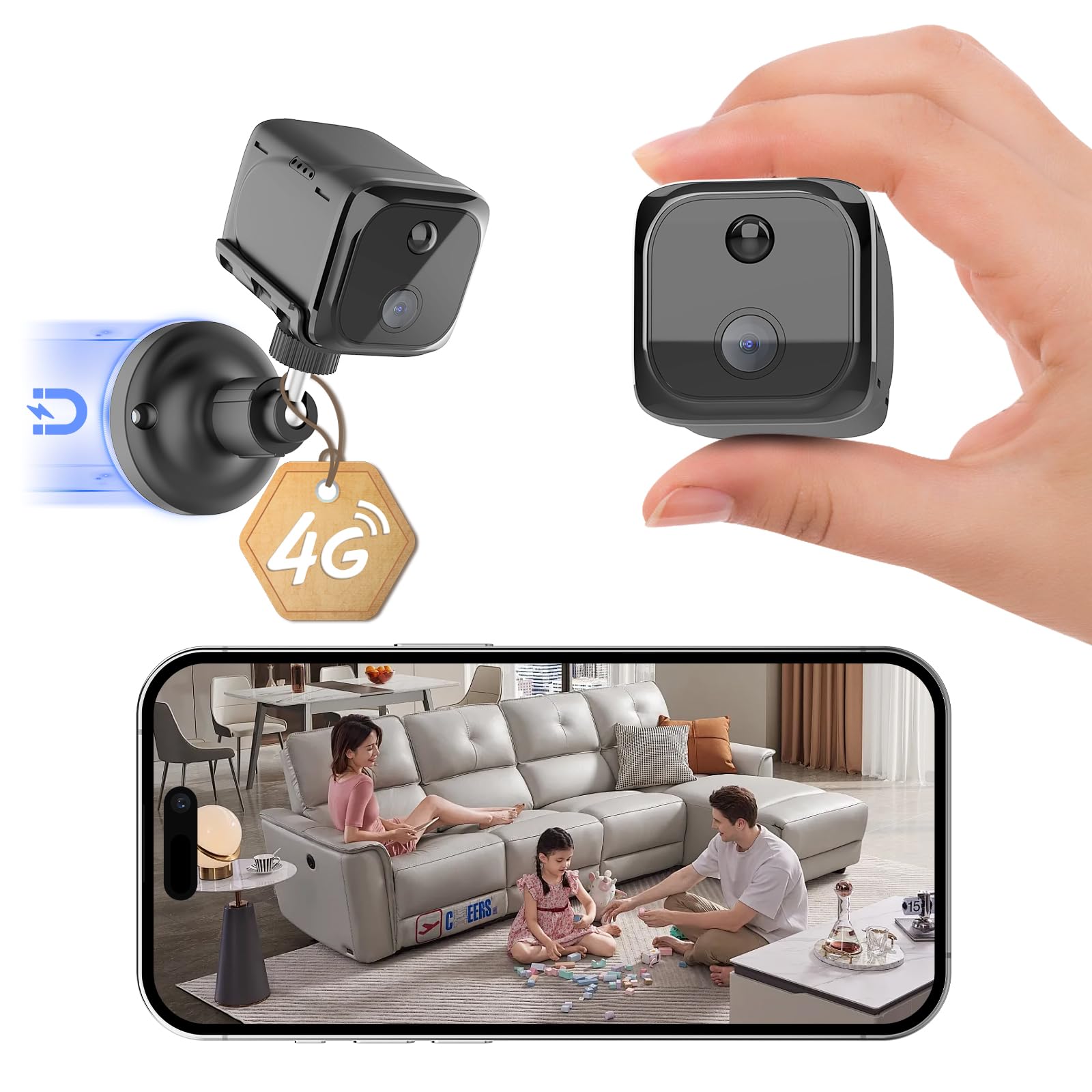 【新品未使用】micro camera Amazon.com: No WiFi Small Security Camera, 4G LTE Cellular