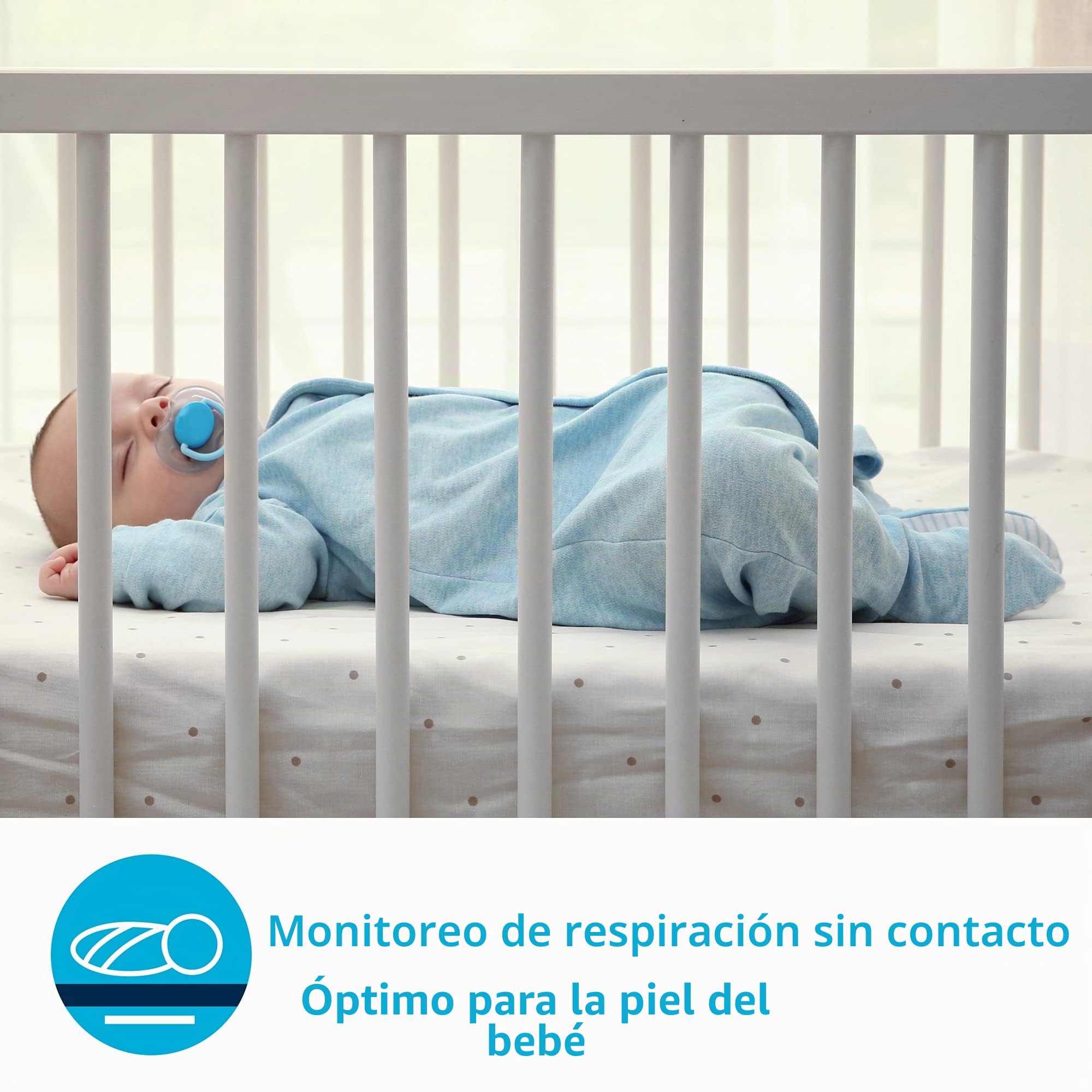 Angelcare SmartSensor Pro 2, monitoreo 2 en 1: Audio + Movimiento con Alfombrillas de Sensor inalámbricas, visualización de Temperatura Ambiente