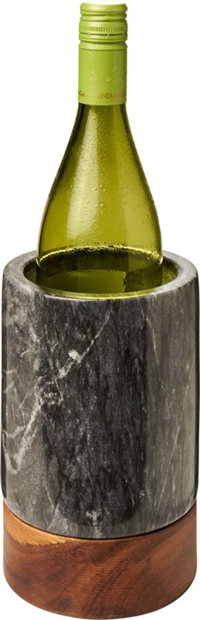 noTrash2003 Enfriador Noble de Vino y champán Hecho de mármol y Madera de Acacia Enfriador de Bebidas para Enfriar Vino, Vino espumoso y. Champaña