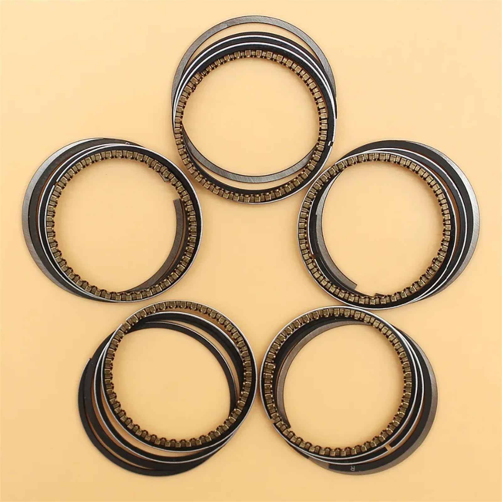 Juego de 5 anillos de pistón de 39MM, for Motor GX31 GX35 GX35NT, desbrozadora HHT35S UMK3, 13010-ZM5-000 Juego de anillos de pistón para cilindro