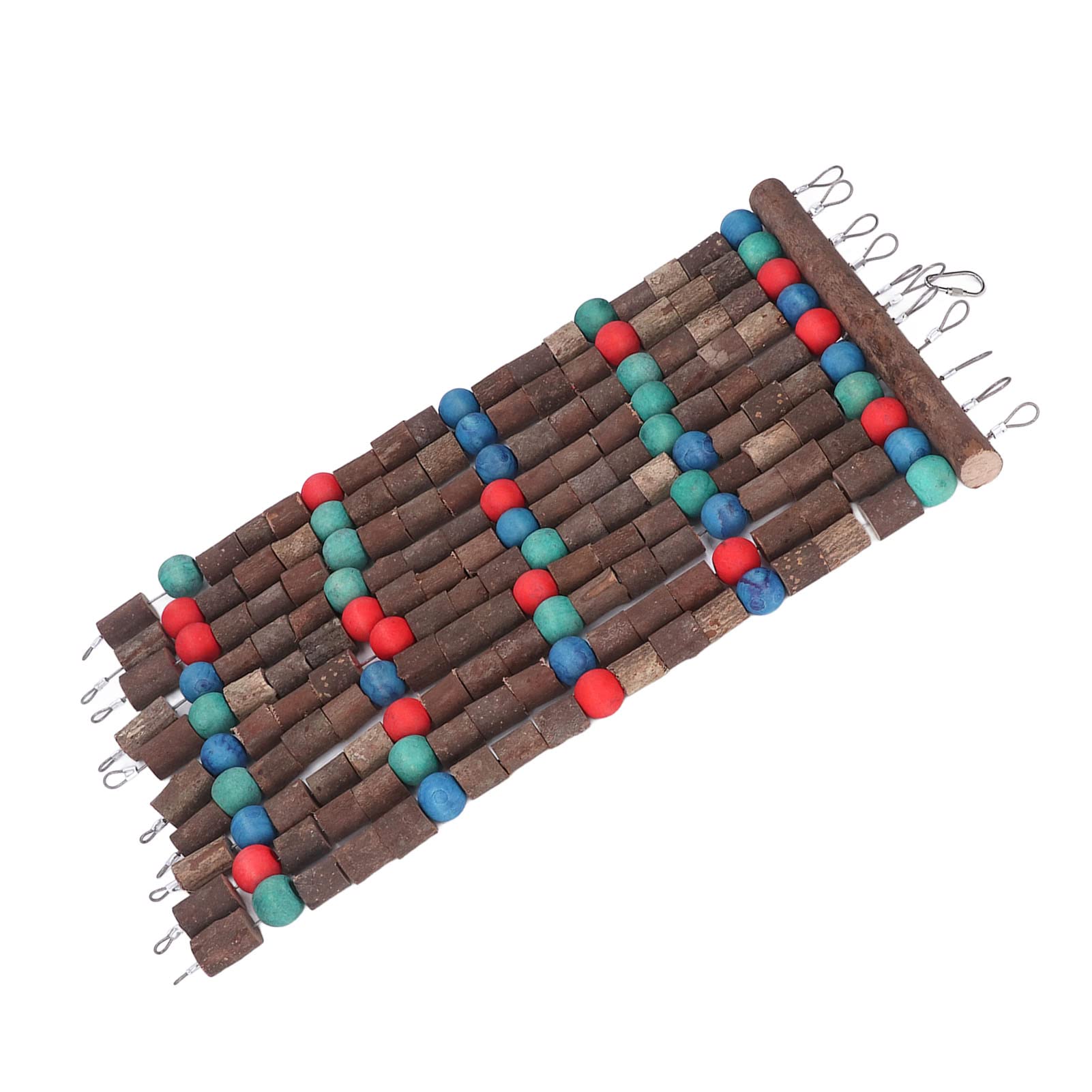 Juguetes para Masticar pájaros de Madera Multicolor, mordedura Comestible Segura, Juguetes para rasgar Loros con Alambre de Acero, Bloques de Cuentas de Madera