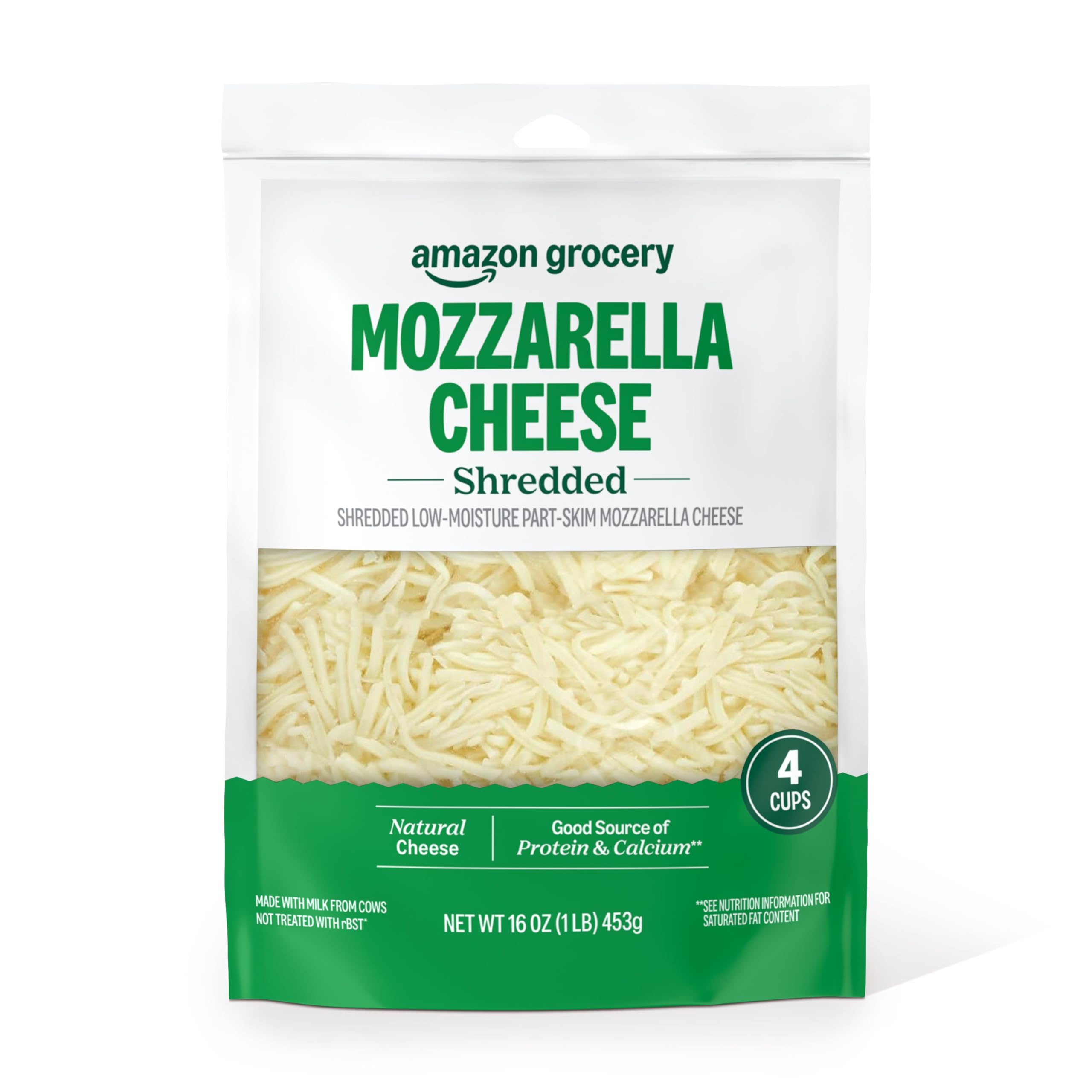 Amazon Grocery Mozzarella Cheese Shredded 16 Oz Previously Happy Belly Packaging May Vary