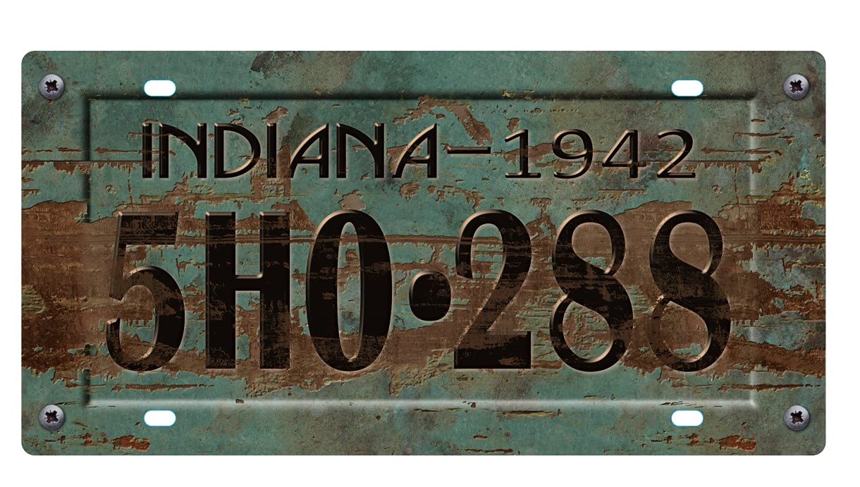 - Confezione da 10 targhe automobilistiche USA Anni '40/'50 - Replica Vere targhe Americane con Effetto Consumato (OLD4)