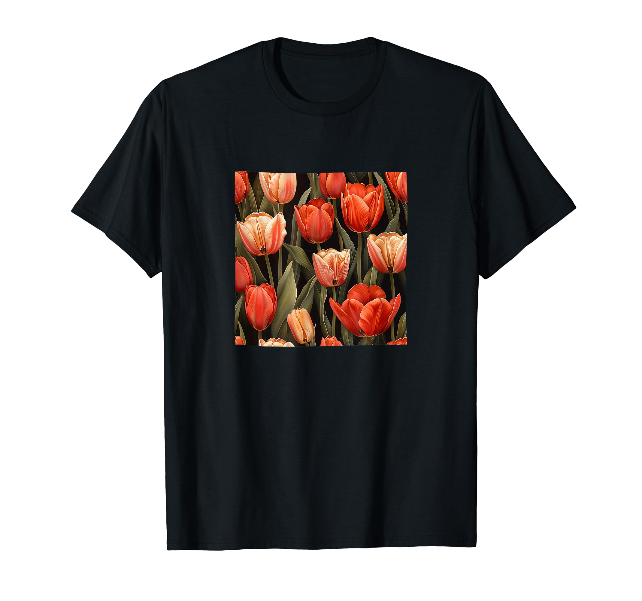 チューリップページ Amazon.co.jp: チューリップの花柄のグラフィック。 Tシャツ