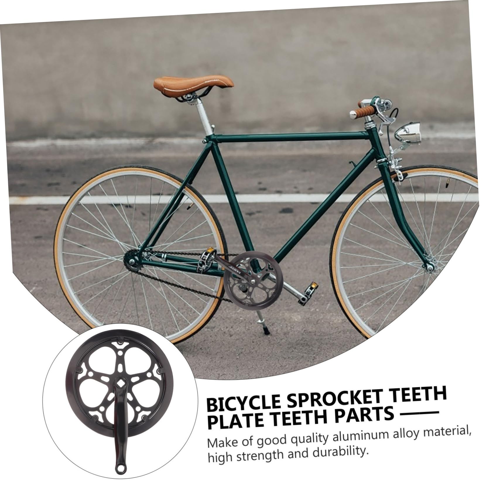 DOITOOL Pedivella Bici Corona Singola in Ferro Nero Resistente all'Usura, Kit di Ricambio per Bici Denti 52t e Lunghezza Braccio Pedivella 170Mm per Accessori per Bicicletta