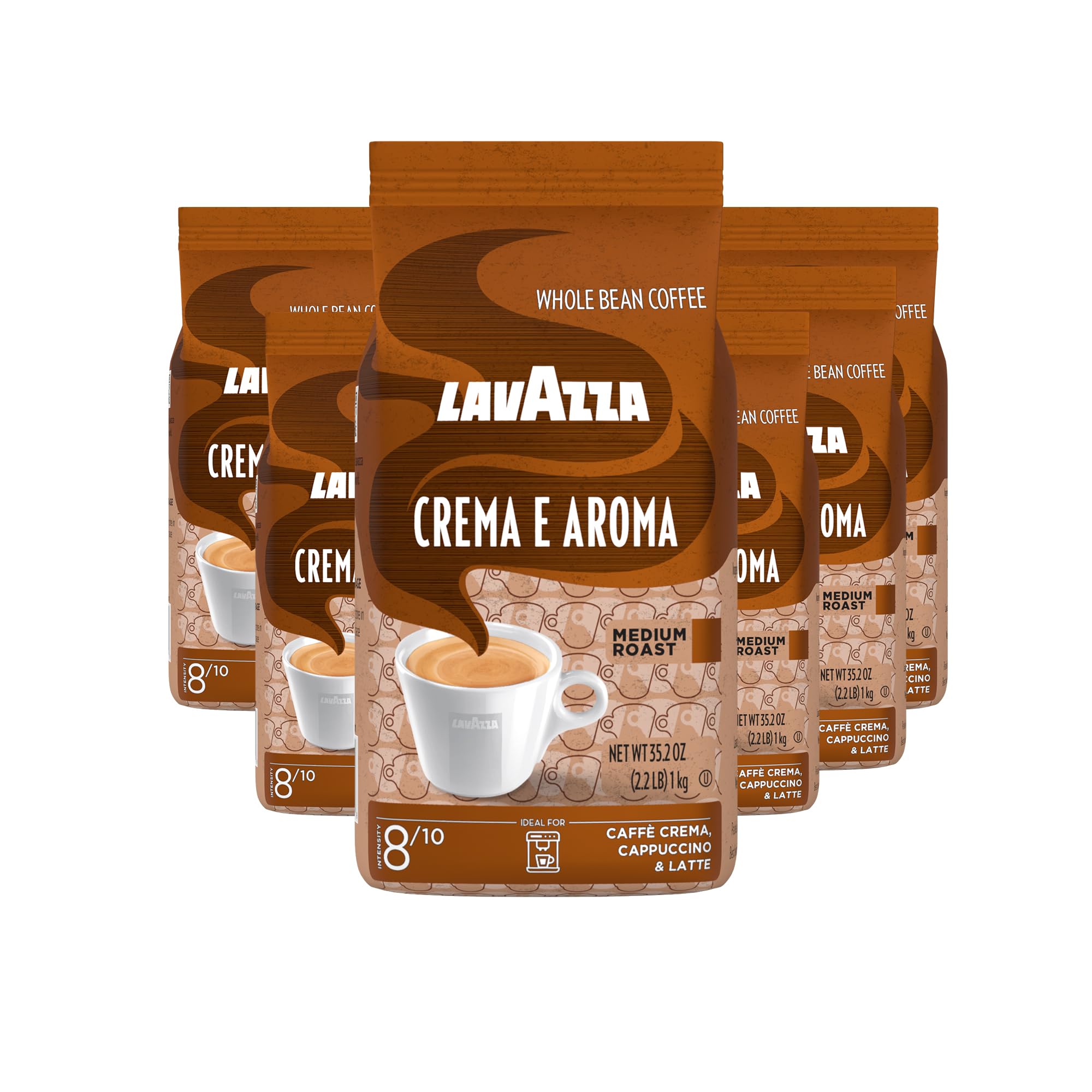 LavazzaCrema E Aroma Coffee Beans, Pack of 6, 6 x 1000g