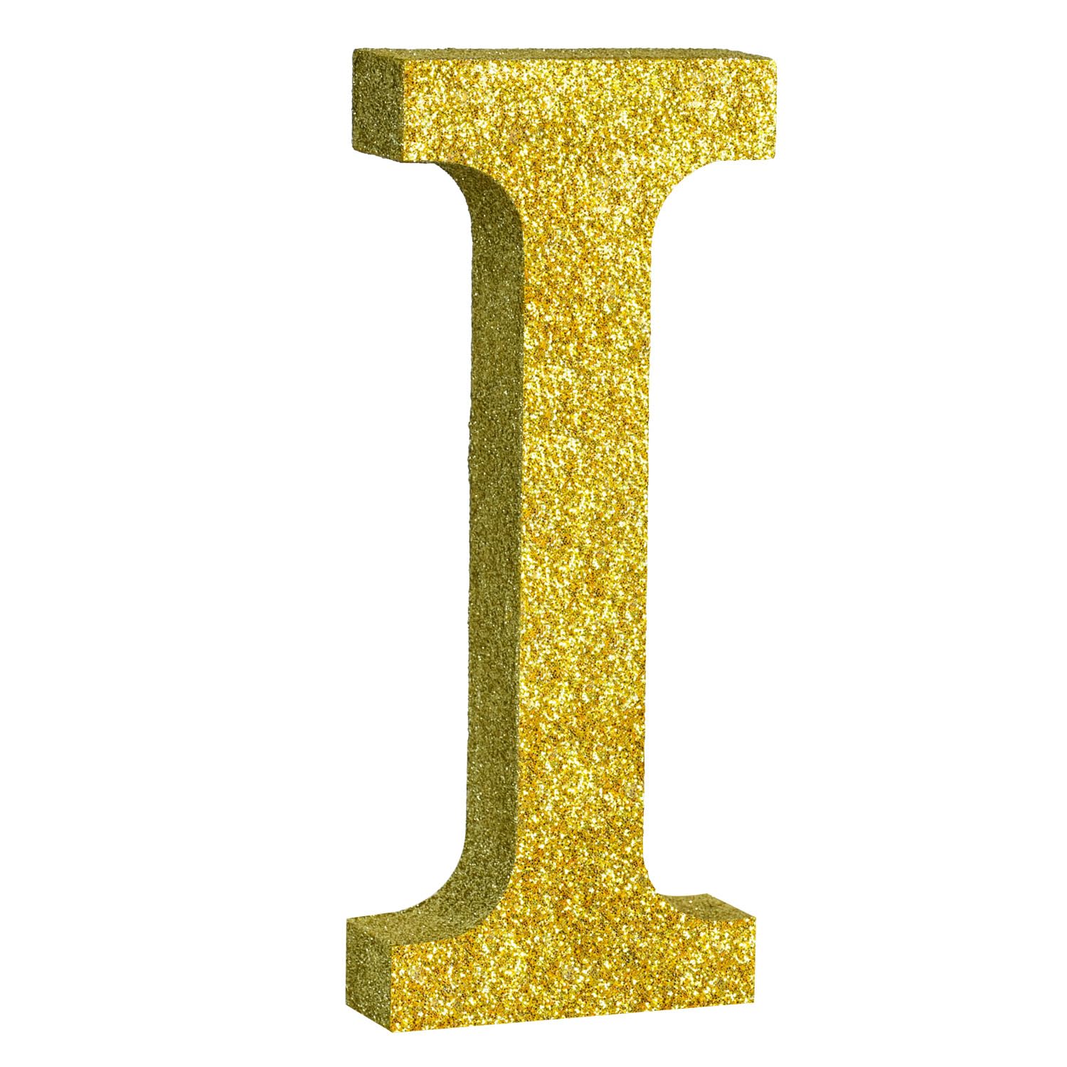 TONIFUL 8 Inch Gold Glitter Letter I Table Centerpiece A-Z Gold Birthday Party Decorations,Gold Alphabet I for Birthday,Chrismas,Graduation,Bridal Shower,Wedding,Anniversary Party Supplies