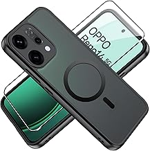 Tieeyivv Magnetic Case for Oppo Reno 14 5G Case with Screen Protector Glass Compatible with MagSafe, Frame Flexible Silicone Case