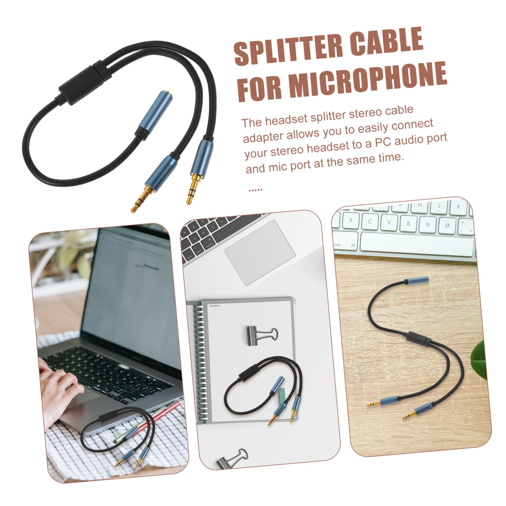 OSALADI 3stücke Headphone Mic Audio y Splitter Kabel Audio Adapter Für Pc Stereo-kopfhörer Und Mikrofon Kompaktes Und Leichtes Design Für Unterwegs