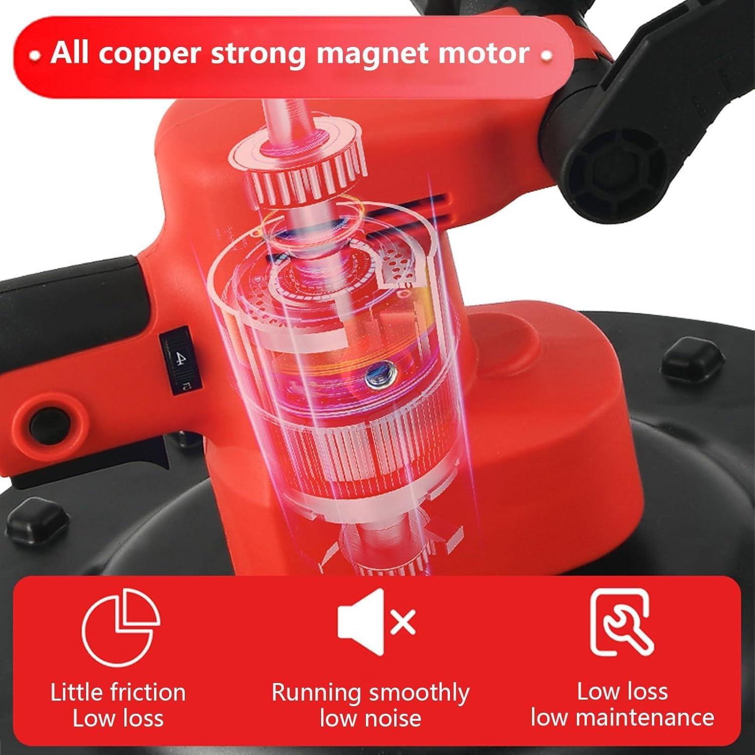Paleta eléctrica de mortero de cemento y hormigón con batería de litio sin escobillas, máquina alisadora de paredes de mano, herramienta de paleta de enyesado(2Batteries)