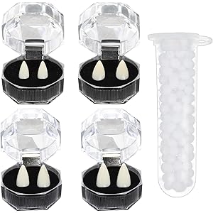 5 Zanne Vampiro Finte Per Cosplay | Con Adesivo Per Halloween E Costumi - Foto 8