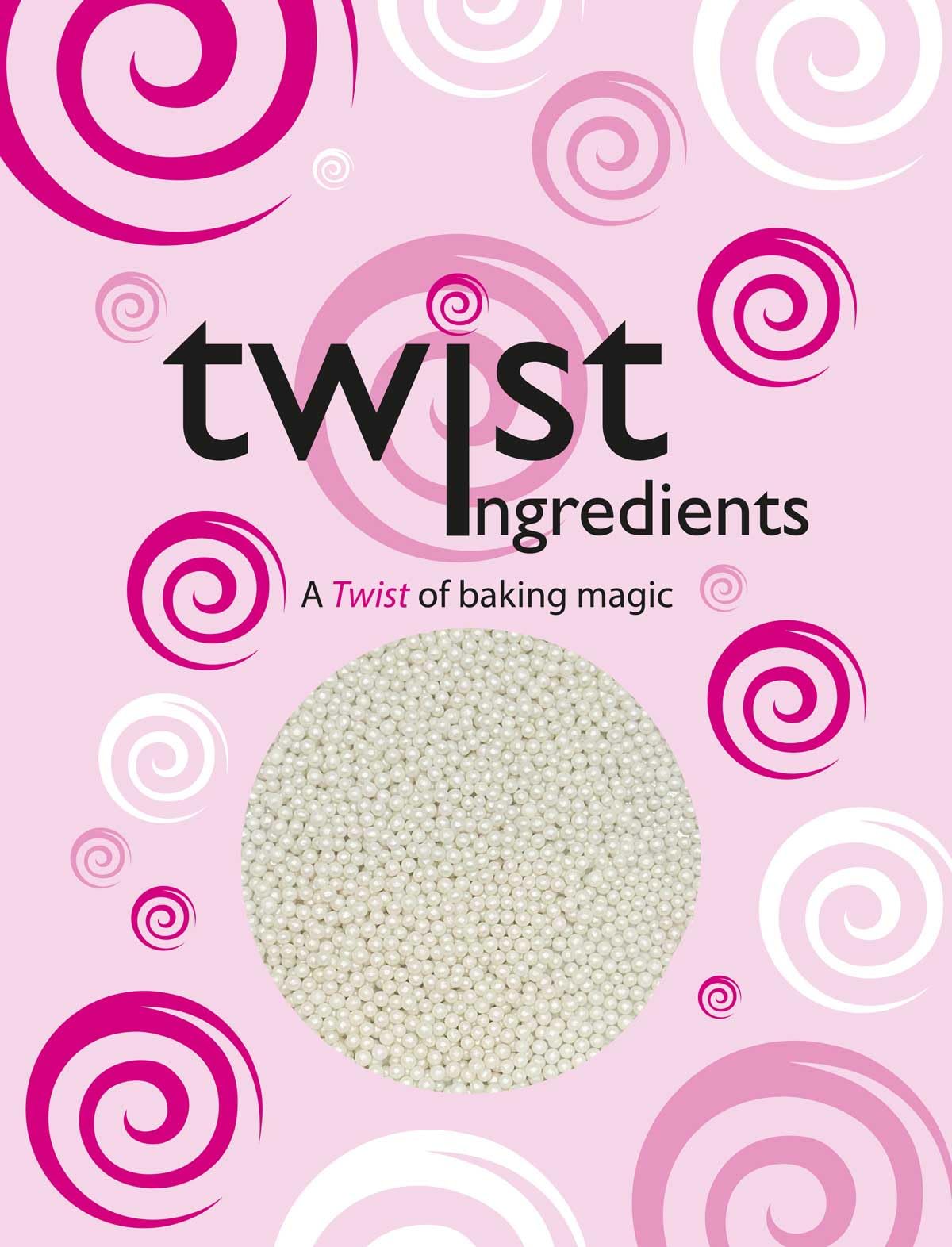 Twist Ingredients - Pearls - Mother of Pearl Glimmer Cake Topper Sprinkles - 800g Edible Shimmer Ball Cupcake Decorations - Weddings, Christenings & Parties