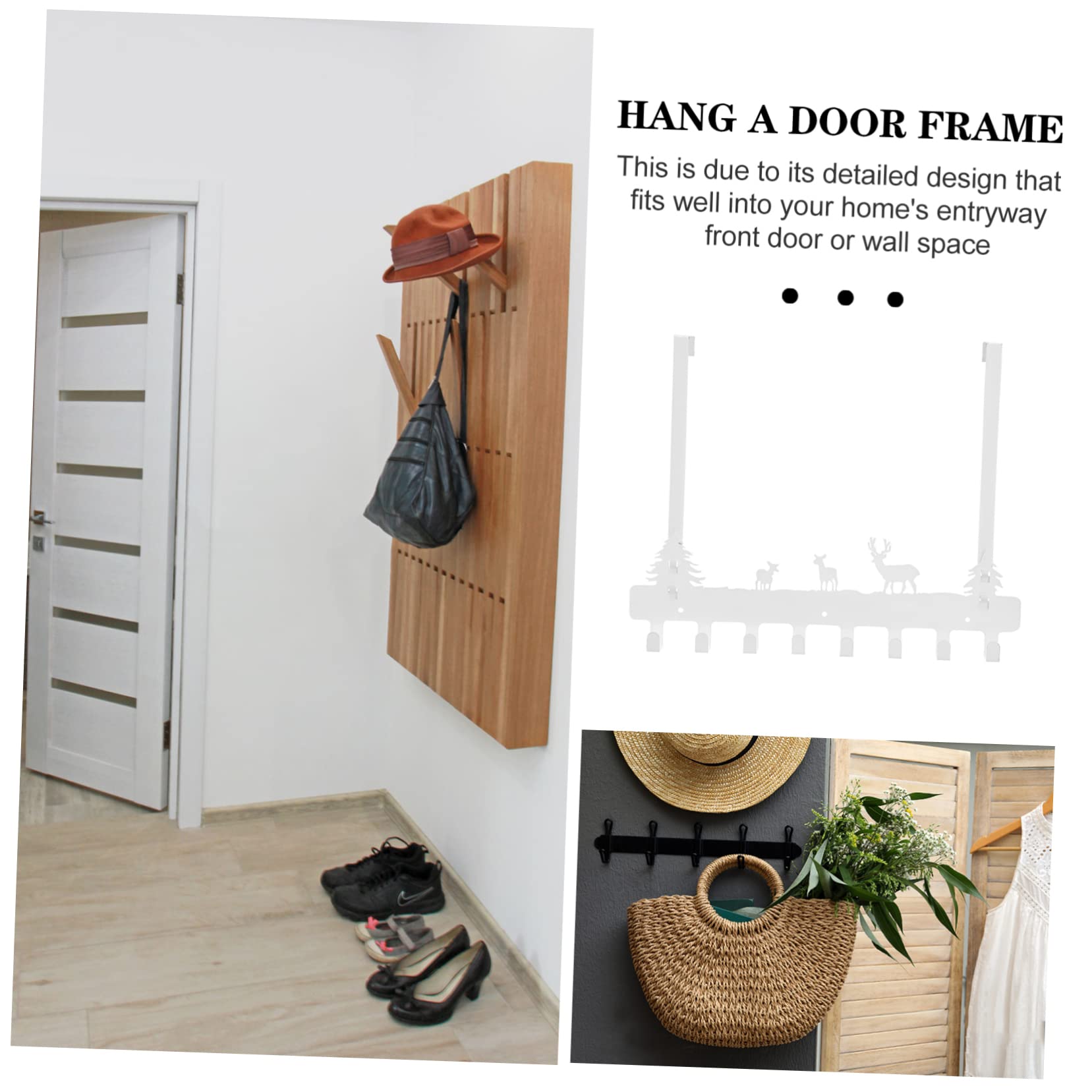 Cabilock The Door Hook Multi-Function Door Back Hook No Nail Coat Hanger Easy Install Storage Hanger