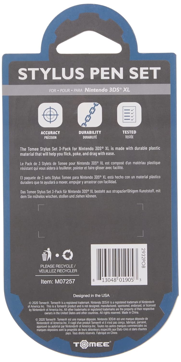 Tomee Stylus Pen Set for Nintendo 3DS XL (3-Pack) : Video Games