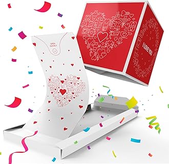 «BOOM» Exploding Confetti Love Card – I Love You, Romantic Surprise Valentine Card, Mom, Dad, Wife, Him, Her, Girlfriend, Boyfriend