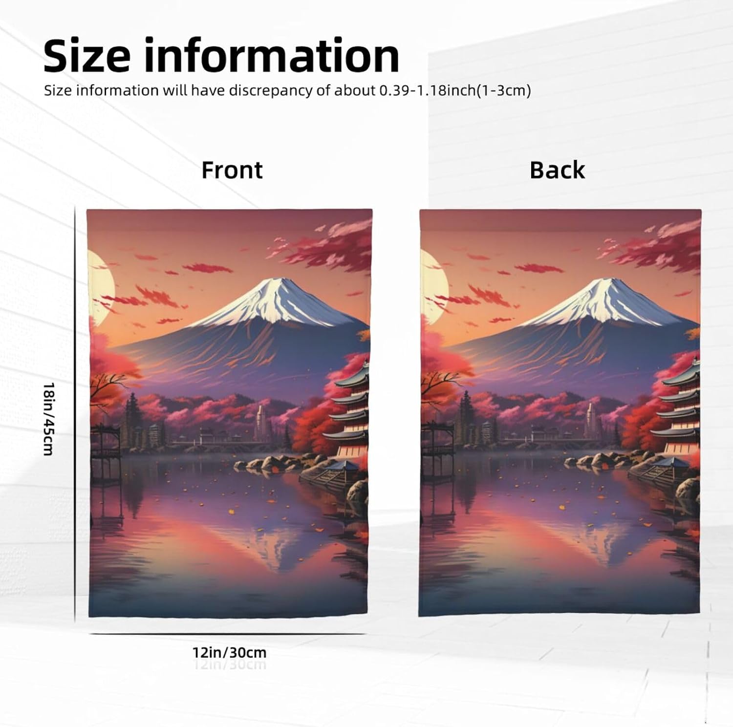 Japan Mount Fuji Landscape Print Outdoor Flag Banner Decorations 12x18in, Yard Decorations Gifts For House Decor Party Supplies image 3