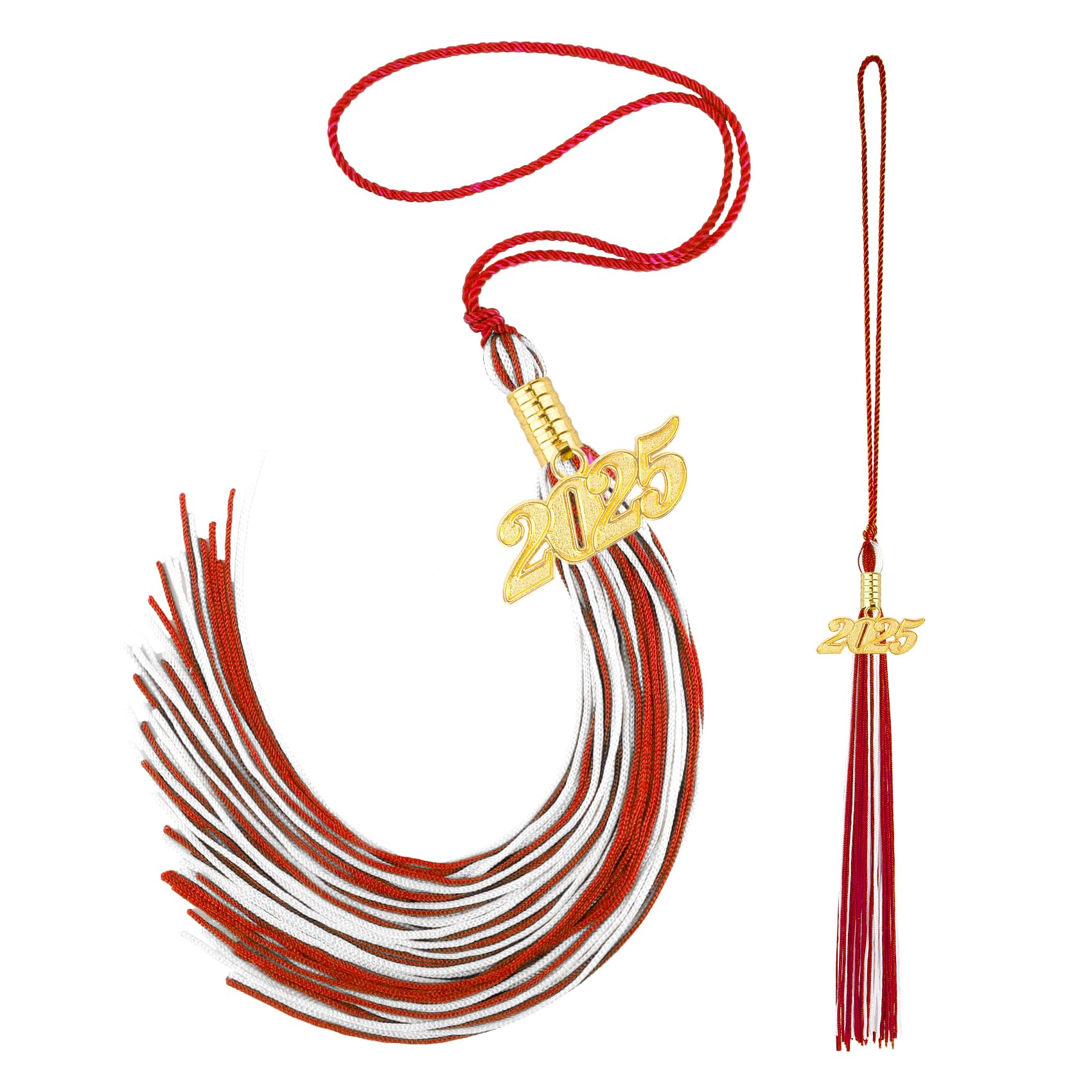 GRADFTY Pompon De Remise De Diplôme 2025, Rouge, Polyester, Traditionnel, à Suspendre, Casquette De Remise De Diplôme