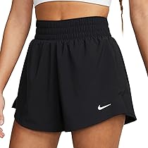 Nike One DF HR Pantaloncini, Nero, Argento Lucido, XL Donna