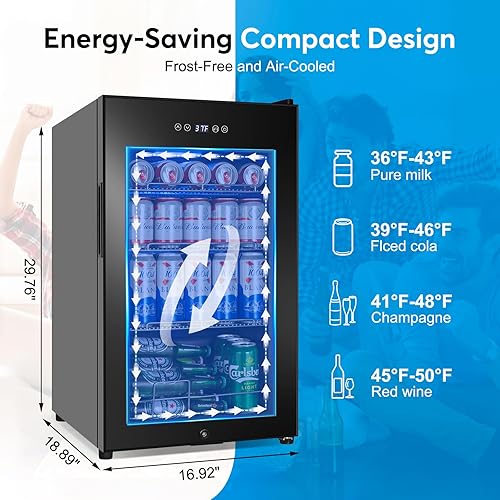 Miniatura 2 de Refrigerador de vino pequeño de 8 botellas, mini enfriador de vino con estantes extraíbles, control táctil digital de luz interior, puerta de vidrio