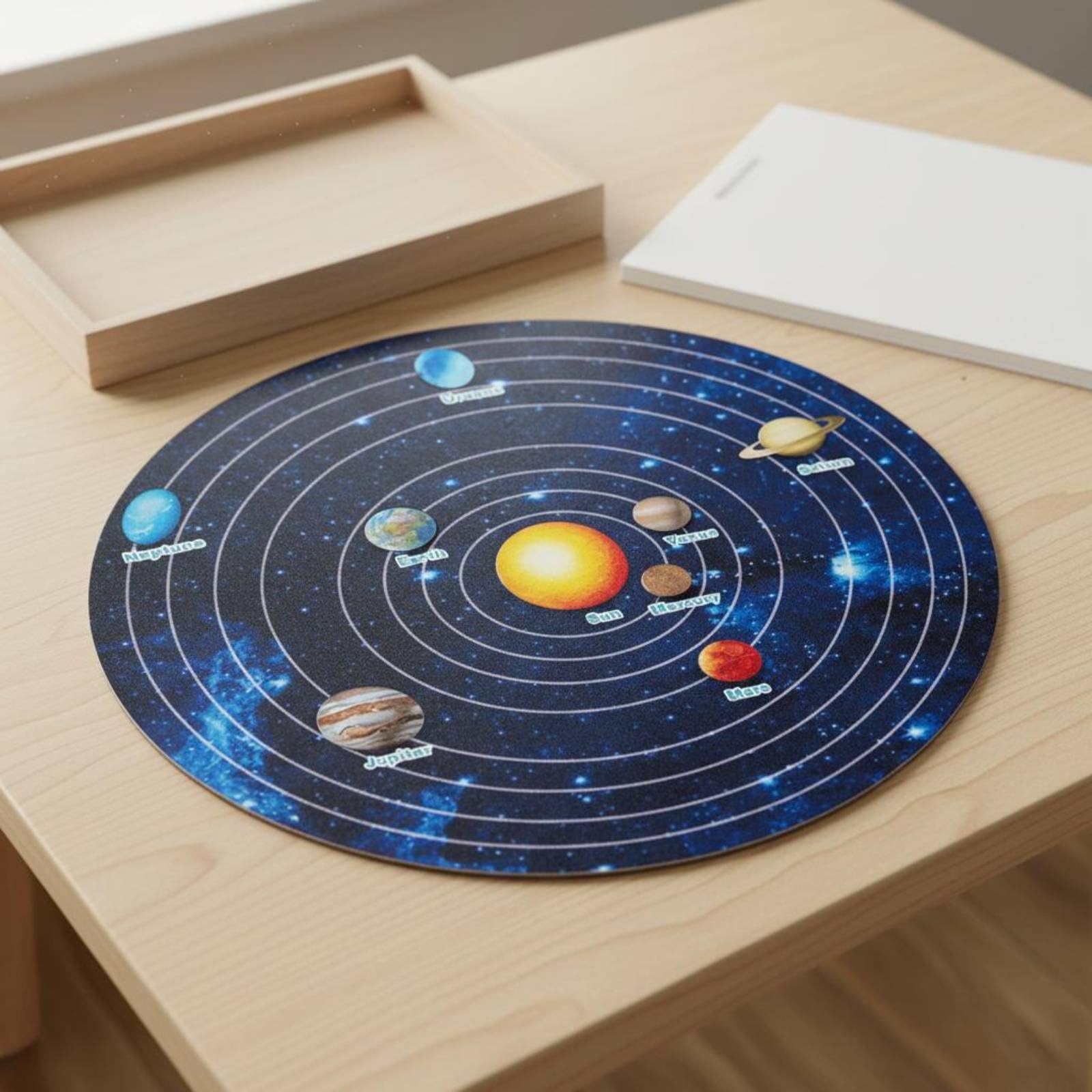 Puzzle Pianeti Gioco Didattico Solare Pianeti in Legno Passaggi Attivi Educativi Movimento Galattico Adatto a Bambini Sviluppo Apprendimento Scienza, Pianeti C