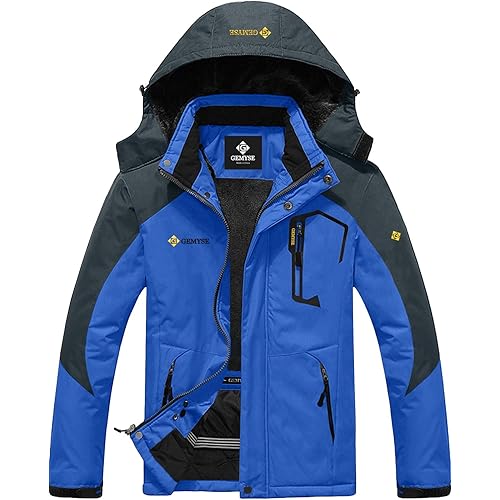 GEMYSE Men's Mountain Waterproof Ski Snow Jacket Winter Windproof Rain Jacket