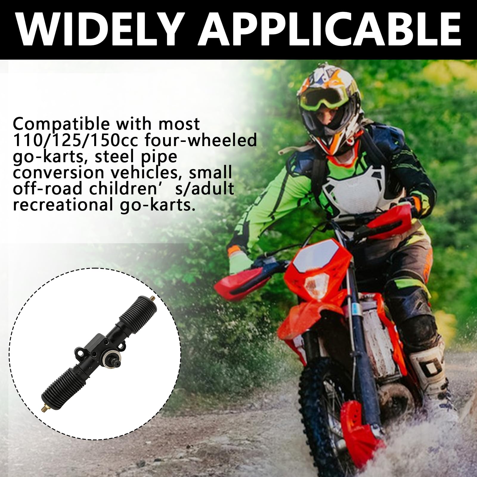 Set di Cremagliera e Pignone Sterzo 30T, 325 mm Cremagliera del Servosterzo Attrezzature per Go Kart, Lega di Alta Servosterzo e Unità Pignone Gruppo Scatola dello Sterzo per ATV UTV a Fai da Te