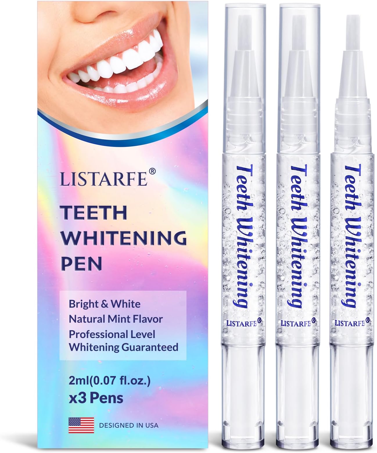 Teeth Whitening Pen 3 Pcs, Teeth whitening Gel Professionally Formulated, Teeth Whitening Essence Pen, 30+ Uses, Effective, Low Sensitivity, Mint Flavor.