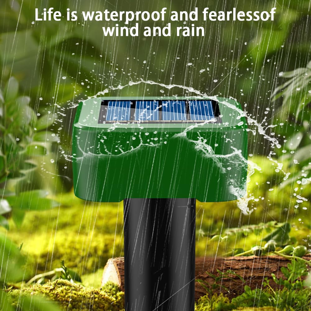 Dissuasori per Topi, Ultrasuoni per Topi da esterno, Repellente per Talpe, Ultrasuoni per Talpe, Dissuasori per Serpenti, Dissuasore Solare per Giardino e Campeggioi 4 Pezzi Verde