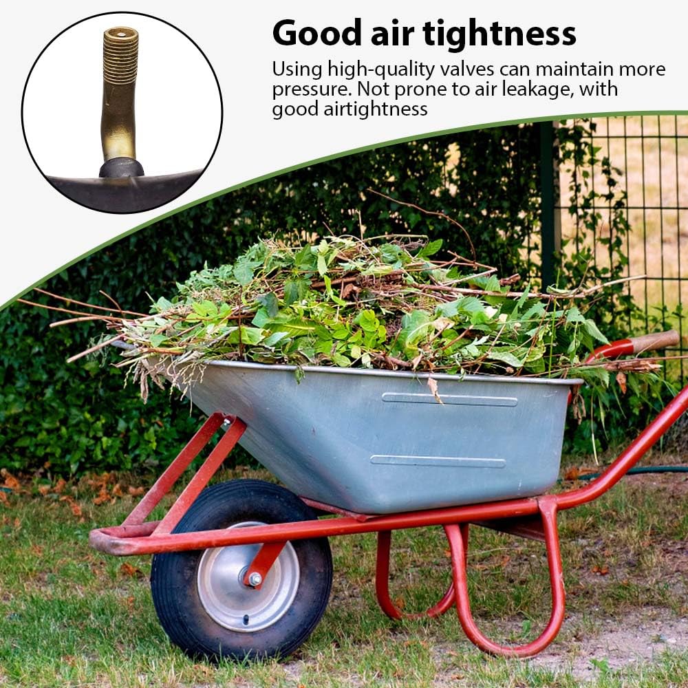 2 Pcs 4.10/3.50-4 Inner Tubes, Heavy Duty Replacement Tire Tube, Wheelbarrow Tires for Wheelbarrow Garden Carts Lawn Mowers Unicycles and More — view 2