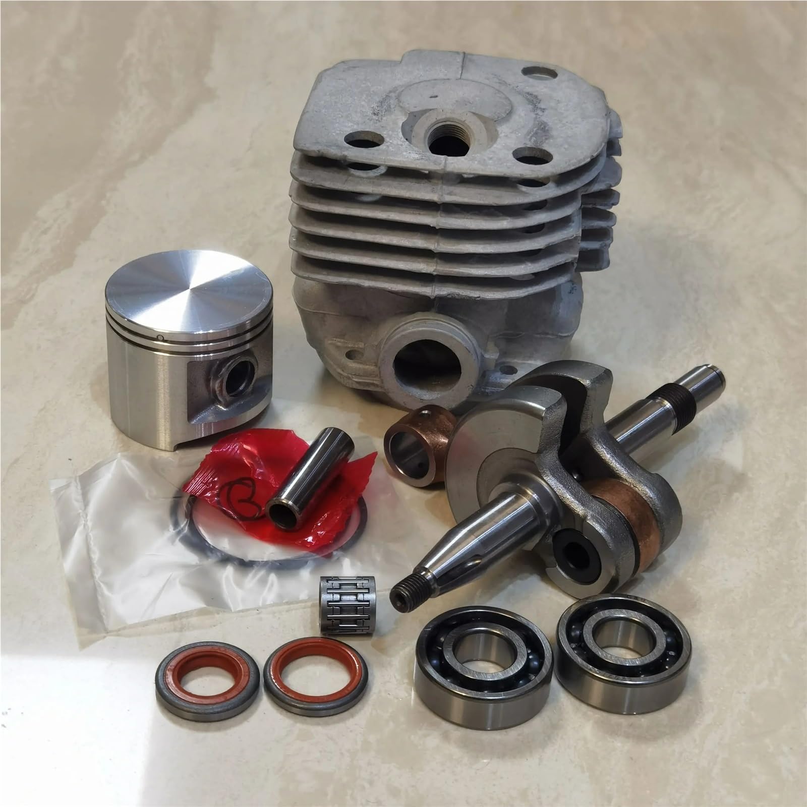 DUNLAP Wymień zestaw tłoka cylindra 372 50 mm Nikasil Plated części zamienne do pił łańcuchowych(With crankshaft)