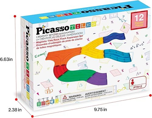 Miniatura 8 de PicassoTiles Juego de bloques de construcción magnéticos para pista de carreras, 5 estilos, juego de bloques de construcción, juguete de