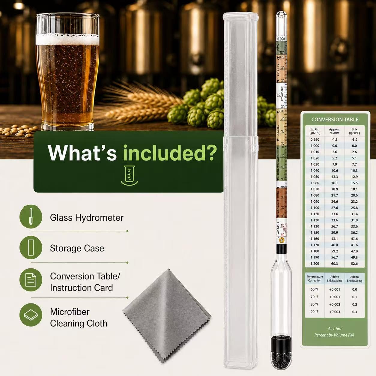 Wine & Beer Hydrometer - Measure ABV & Brix -6 Wine & Beer Hydrometer - Measure ABV & Brix -6