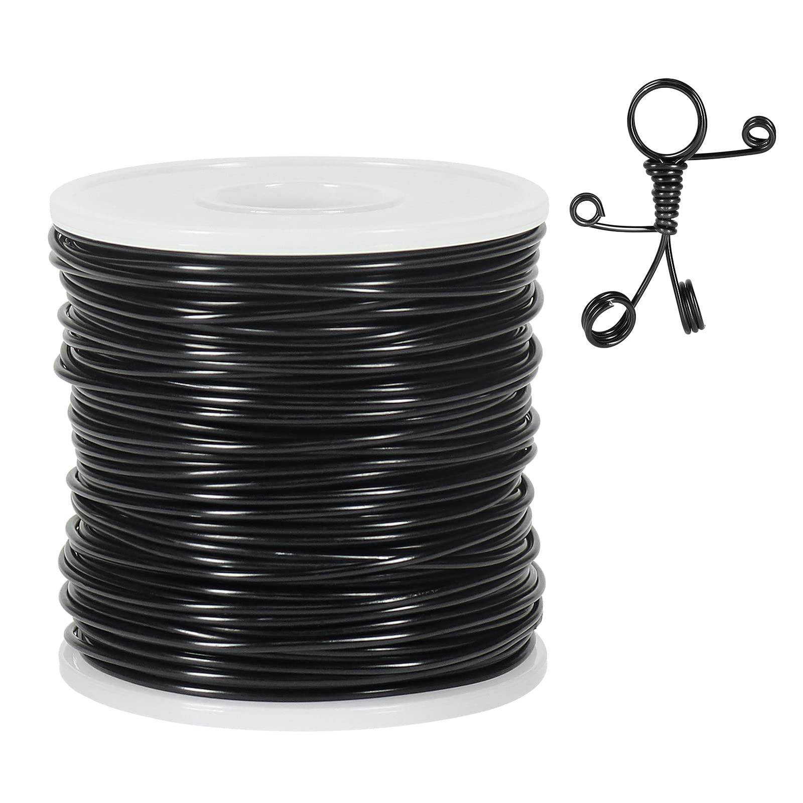 15 Gauge 1.5mm Aluminum Craft Wire, 164 Feet Bendable Metal Wire for Bonsai Training, Sculpting, Bike Modelling Skeleton Crafting Floral Making, Jewelry Making, Gardening and Wrapping (Black)