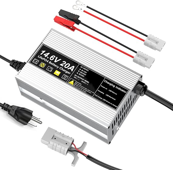 14.6V 20A LiFePO4 Battery Charger 12V 20A Rechargeable Charger for Lithium Iron Phosphate Battery