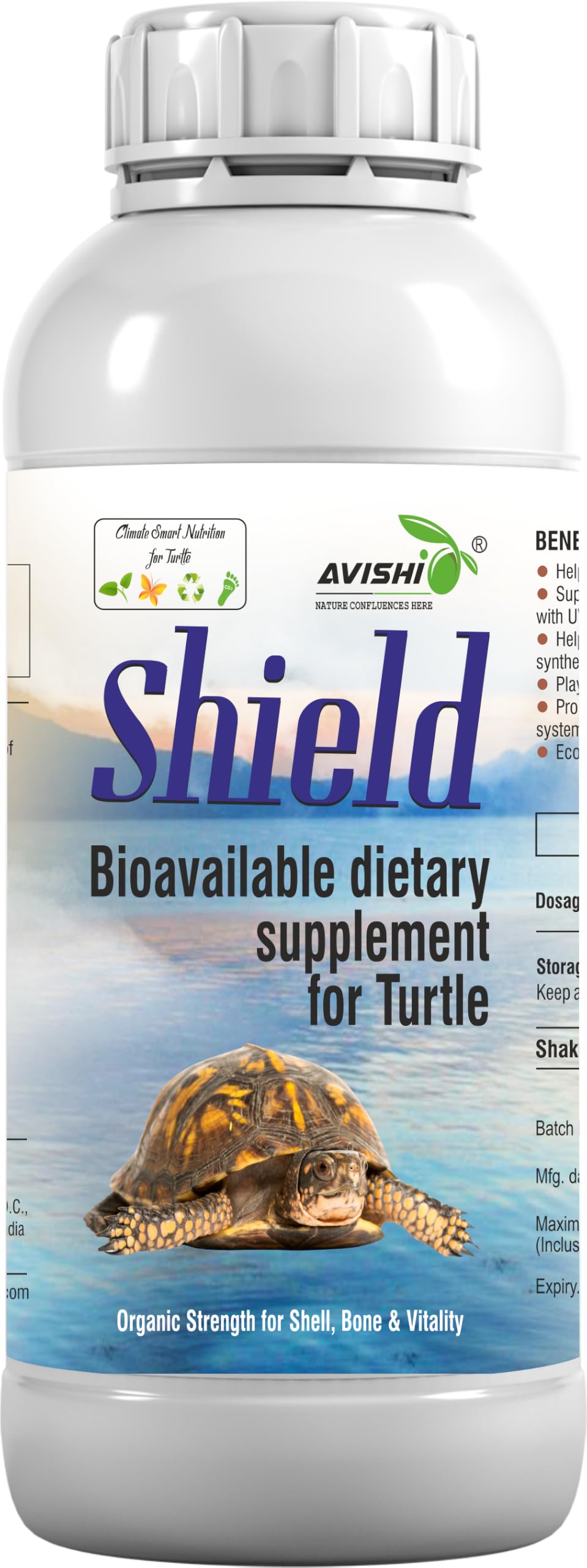 Avishi Shield Organic Dietary Supplement for Turtles, Calcium, Phosphorus, Magnesium, Vitamin D3, Proteins (100 ML)-picture-19