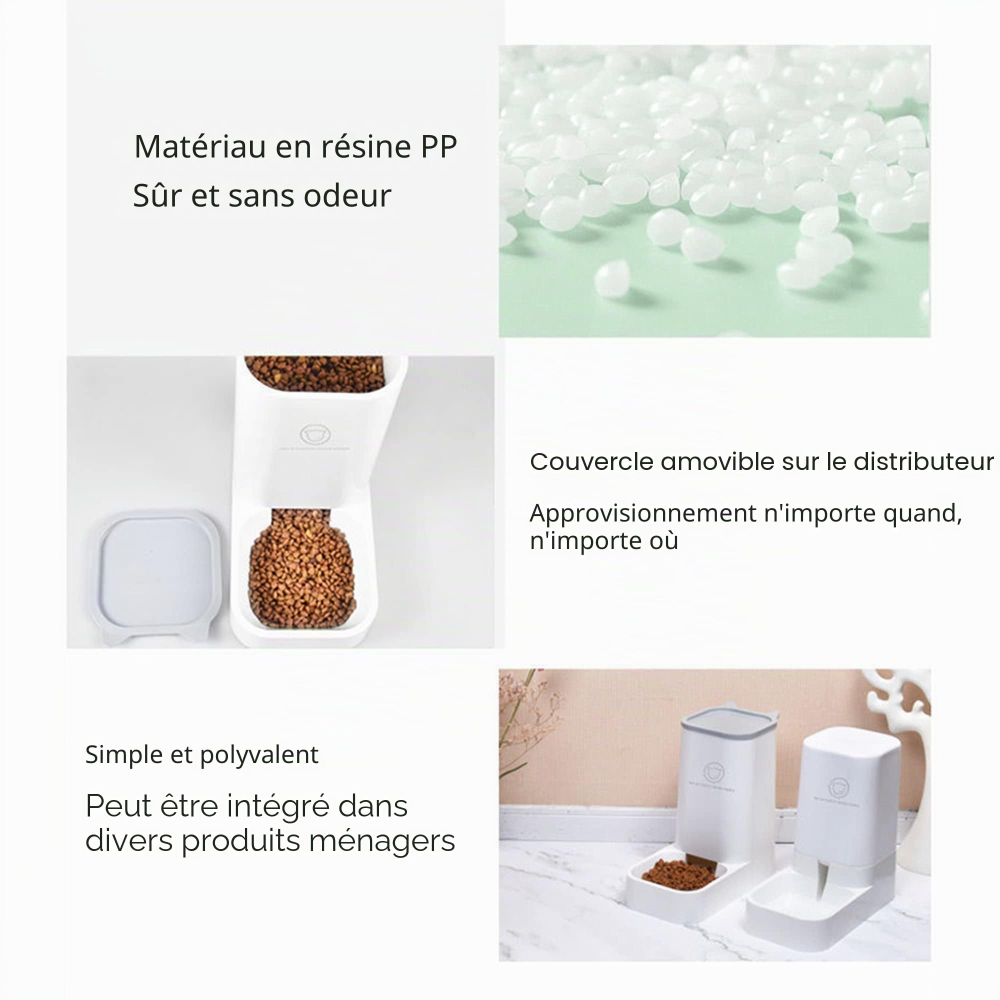 WYFCR Mangeoire Automatique pour Chat et Chiot, mangeoire Intelligente pour Animaux de Compagnie pour Petits Animaux, Couvre Une superficie de 0045 m², Design Amovible, Facile à Nettoyer