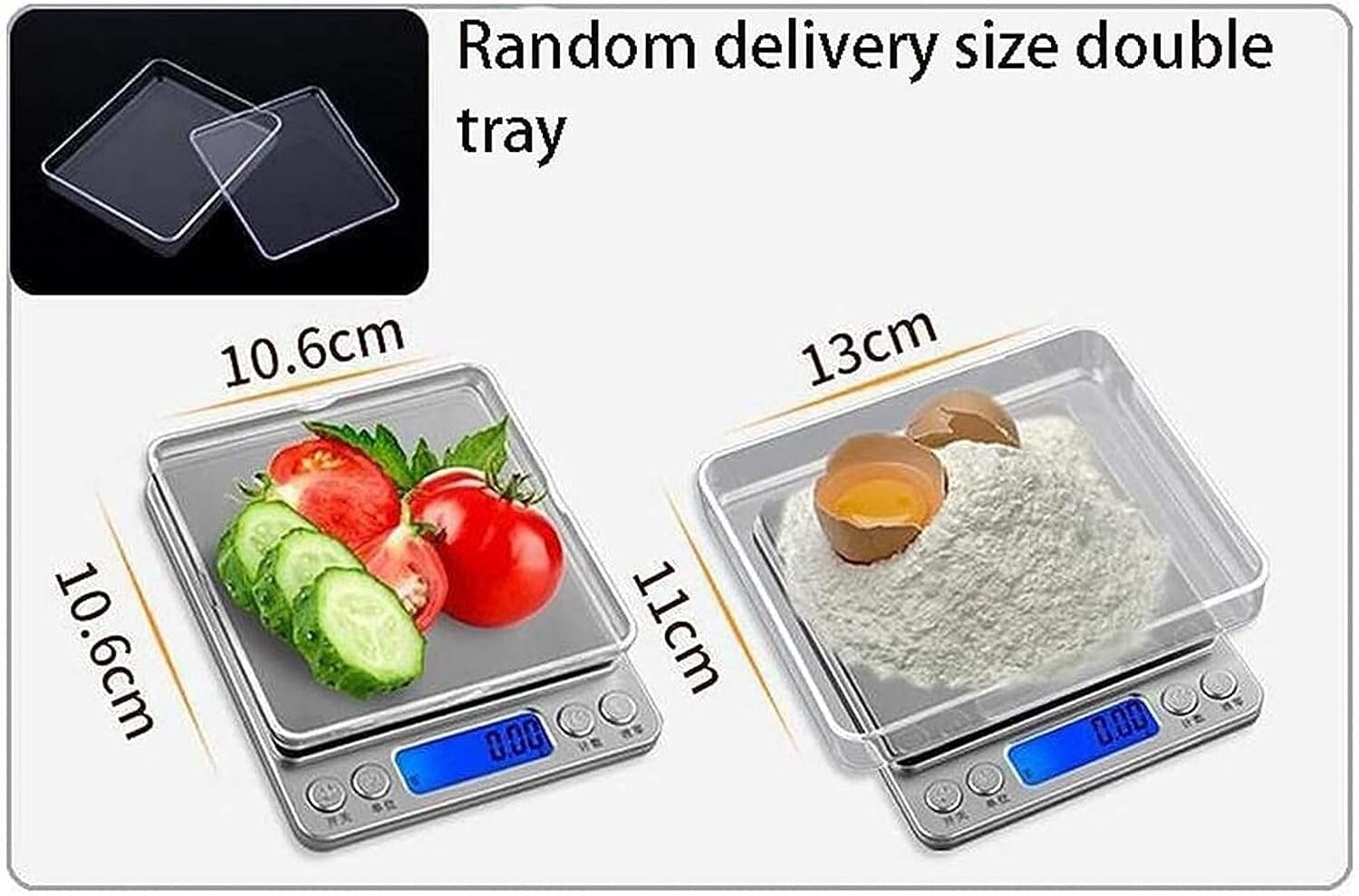 Bilancia Digitale per Alimenti, pesa Grammi e Cucina, Elettronica ad Alta precisione con Display (Argento 2000 g)