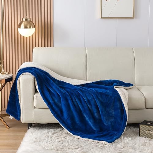 Miniatura 8 de COTTEBED Manta cálida de franela Sherpa para cama King, reversible, ultra afelpada, 580 GSM, suave, cómoda y esponjosa, manta de forro polar de