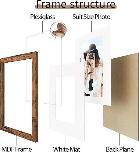 Miniatura 223 de Picrit - Juego de 12 portarretratos de 5 x 7 pulgadas para colgar en la pared o exhibir sobre una mesa, para fotos de 4 x 6 con paspartú o 5 x 7