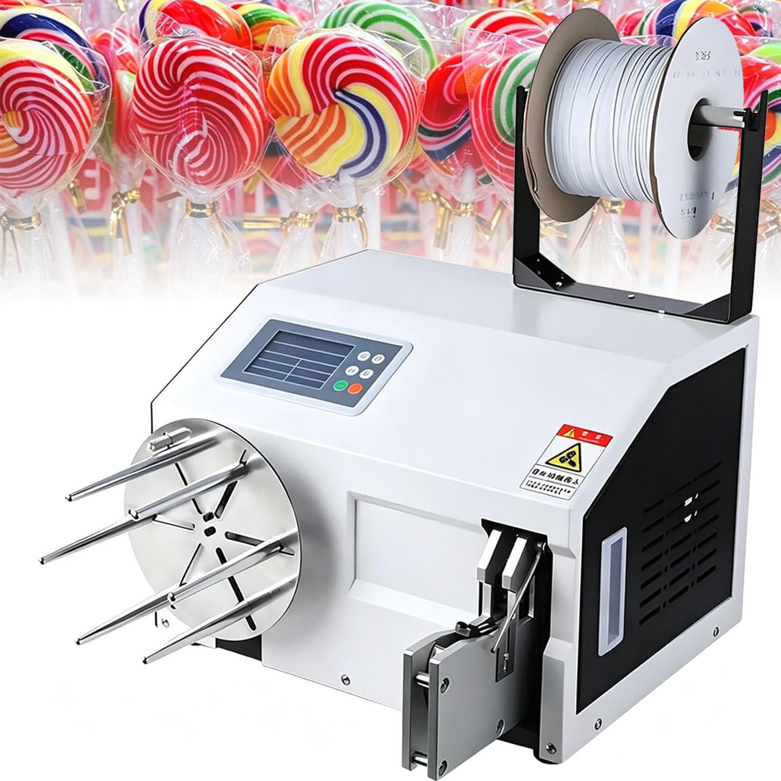 HaiZethonic Bag Closure Bundling,Automatic Twist Tie Machine, 400w Food Twist Tying Machine,With 300/1000m Twisted Bands, Present Machine, Wire Bag Sealers for Candy Bread Toy TypeB
