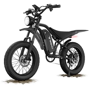 Electric Bike for Adults – 20" Fat Tire, Peak 1200W Motor, 48V 15A Battery, 7-Speed, Dual Disc Brakes for Off-Road and City Riding BG-S - Amazon product rated Grade A