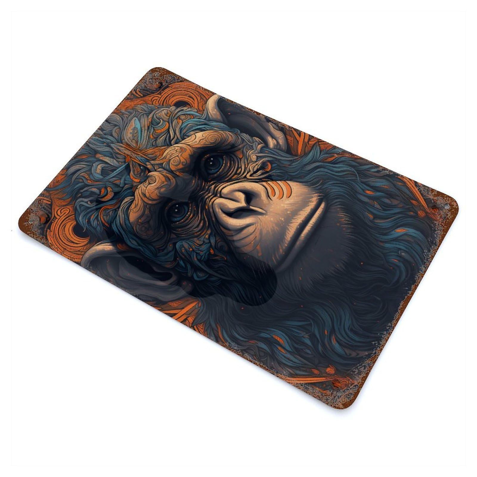 Chimpanzee Precious Retro Metal Sign 11.8"x7.9", Classic Wall Plaque for Garage, Pub Or Kitchen