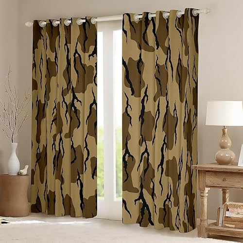 Miniatura 9 de Cortinas de camuflaje para niños, cortinas de camuflaje militar para ventana, para dormitorio, sala de estar, adolescentes, jóvenes, hombres,