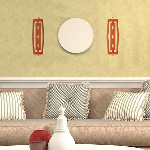 Miniatura 5 de CroBlissful 2 piezas de arte moderno de pared de mediados de siglo, decoración de madera de mediados de siglo, detalles decorativos abstractos de